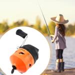 Spincast Fishing Reel, Right Hand Retrieve, Easy to Use Push Button Casting Design for Both Beginners and Kids (Orange)