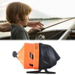 Spincast Fishing Reel, Right Hand Retrieve, Easy to Use Push Button Casting Design for Both Beginners and Kids (Orange)