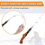 Lightweight Multi-Species Ice Fishing Spinning Rod, Fiberglass Winter Ice Fishing Rod Tackle for Walleye Perch Panfish and Trout