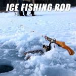 Lightweight Multi-Species Ice Fishing Spinning Rod, Fiberglass Winter Ice Fishing Rod Tackle for Walleye Perch Panfish and Trout