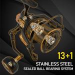 Dr.Fish Saltwater Spinning Reels, Full Metal Surf Fishing Reel, 13 +1 BB, 52 LB Max Drag Ocean Sea Fishing Reel, Heavy Duty Long Cast Offshore Trolling Reel Beach Casting