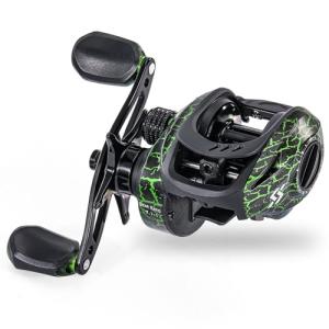 Sougayilang Baitcasting Reel 18LB Carbon Fiber Drag 7.1:1 Baitcasters High-tech Innovation Baitcast Fishing Reels-Green- Right