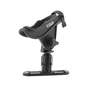 Scotty #282-BK Baitcaster Rod Holder w/Gearhead & Track (Black)