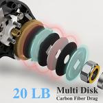 Cadence Vigor Baitcasting Reels - 9+1BB Super Smooth Baitcaster Reels with 20lbs Carbon Fiber Drag, 6.7oz Ultralight Fishing Reels, Low Profile Casting Reels with Magnetic Braking System