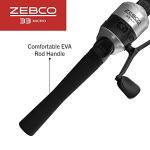 Zebco 33 Micro Spincast Reel and Fishing Rod Combo, 5-Foot 2-Piece Rod with Durable Fiberglass Fishing Pole, Quickset Anti-Reverse Fishing Reel with Bite Alert, Silver