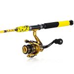 Sougayilang Spinning Reel and 2-Piece Fishing Rod Combo, Durable Graphite & Fiberglass Rod, Split-Grip Cork Handle,Right/Left Handle Position(6FT)
