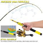 Sougayilang Spinning Reel and 2-Piece Fishing Rod Combo, Durable Graphite & Fiberglass Rod, Split-Grip Cork Handle,Right/Left Handle Position(6FT)
