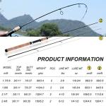 Sougayilang Fishing Rods Graphite Lightweight Ultra Light Trout Rods 2 Pieces Cork Handle Crappie Spinning Fishing Rod(8'0'')