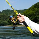 Sougayilang Spinning Reel and 2-Piece Fishing Rod Combo, Durable Graphite & Fiberglass Rod, Split-Grip Cork Handle,Right/Left Handle Position(6FT)