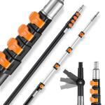 VEVOR Telescopic Extension Pole, 7-30 FT Multi-Purpose Extension Pole, Sturdy Aluminum Alloy Paint Extendable Pole with Flip-Lock Design, Telescopic Pole for Painting, Dusting and Cleaning