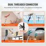 VEVOR Telescopic Extension Pole, 7-30 FT Multi-Purpose Extension Pole, Sturdy Aluminum Alloy Paint Extendable Pole with Flip-Lock Design, Telescopic Pole for Painting, Dusting and Cleaning
