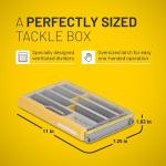 Plano EDGE 3600 Premium Tackle Utility Box, Gray and Yellow with Clear Lid, Rust-Resistant and Waterproof, Customizable Tackle Protection Organization