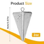 10pcs 2oz Pyramid Fishing Sinkers, Surf Casting Saltwater and Beach Fishing with Excellent Bottom Hold, Pure Lead Weights