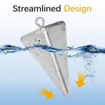 10pcs 2oz Pyramid Fishing Sinkers, Surf Casting Saltwater and Beach Fishing with Excellent Bottom Hold, Pure Lead Weights
