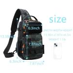 Chardime Fishing Sling Pack with multiple pockets, waterproof fishing Backpack with adjustable straps for anglers - Versatile small fishing backpack(green camouflage)