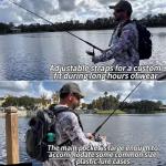 Chardime Fishing Sling Pack with multiple pockets, waterproof fishing Backpack with adjustable straps for anglers - Versatile small fishing backpack(green camouflage)