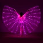 iMucci LED Lights Belly Dance Isis Wings - Bellydance Glow Angel dance Wings with Telescopic Sticks Flexible Rods for Adults and Child Pink