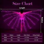 iMucci LED Lights Belly Dance Isis Wings - Bellydance Glow Angel dance Wings with Telescopic Sticks Flexible Rods for Adults and Child Pink