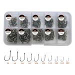 AMHDV 300Pcs/ 500Pcs/ 1000Pcs Small Fishing Hooks, 10 Different Sizes Tiny Fish Hook Set for Freshwater (300pcs (2# to 20#))