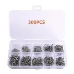 AMHDV 300Pcs/ 500Pcs/ 1000Pcs Small Fishing Hooks, 10 Different Sizes Tiny Fish Hook Set for Freshwater (300pcs (2# to 20#))