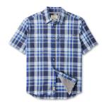 Field & Stream Men's Line Burner Short Sleeve Fishing Shirt, Ultramarine Plaid, 3X-Large