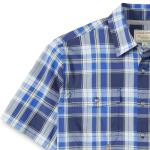 Field & Stream Men's Line Burner Short Sleeve Fishing Shirt, Ultramarine Plaid, 3X-Large