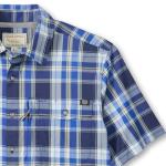 Field & Stream Men's Line Burner Short Sleeve Fishing Shirt, Ultramarine Plaid, 3X-Large