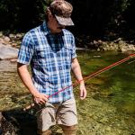 Field & Stream Men's Line Burner Short Sleeve Fishing Shirt, Ultramarine Plaid, 3X-Large