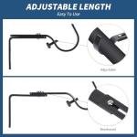 HAOIOKSC Premium Curtain Rod Brackets for Wall - Adjustable Hooks, Iron Holders for 1 Inch Rod - Black (2 PCS)
