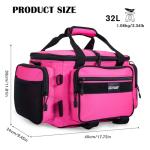 Goture Fishing Tackle Bag,Store Up to 4PCS 3700 Tackle Boxes(Not Included),600D Soft Side Water-Resistant Saltwater Gear Storage Fishing Bag with Rod Straps,Detachable Water Bottle Pouch,SBS Zippers