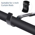 HAOIOKSC Premium Curtain Rod Brackets for Wall - Adjustable Hooks, Iron Holders for 1 Inch Rod - Black (2 PCS)