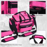 Goture Fishing Tackle Bag,Store Up to 4PCS 3700 Tackle Boxes(Not Included),600D Soft Side Water-Resistant Saltwater Gear Storage Fishing Bag with Rod Straps,Detachable Water Bottle Pouch,SBS Zippers