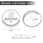 BRIOFOX Shower Curtain Rod Holder 3M Adhesive | Heat Resistant | Waterproof | Max Load 60 lbs Shower Rod Retainer for Wall, 2 Pack, Nickel (Rod Not Included)