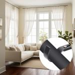 HAOIOKSC Premium Curtain Rod Brackets for Wall - Adjustable Hooks, Iron Holders for 1 Inch Rod - Black (2 PCS)