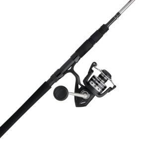 PENN 8’ Pursuit IV 2-Piece Fishing Rod and Reel (Size 4000) Surf Spinning Combos, 8’, 2 Graphite Composite Fishing Rod with 5 Reel, Durable and Lightweight, Black/Silver
