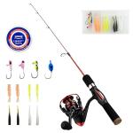 WIDDEN Ice Fishing Rod and Reel Combo, 27" Medium Light Spinning Ice Fishing Pole, Gear with Tackle Box Kit, Line, Lures for Saltwater, Freshwater Trout, Bass, Walleye