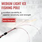 WIDDEN Ice Fishing Rod and Reel Combo, 27" Medium Light Spinning Ice Fishing Pole, Gear with Tackle Box Kit, Line, Lures for Saltwater, Freshwater Trout, Bass, Walleye