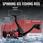 WIDDEN Ice Fishing Rod and Reel Combo, 27" Medium Light Spinning Ice Fishing Pole, Gear with Tackle Box Kit, Line, Lures for Saltwater, Freshwater Trout, Bass, Walleye