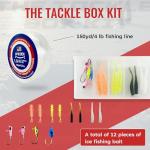 WIDDEN Ice Fishing Rod and Reel Combo, 27" Medium Light Spinning Ice Fishing Pole, Gear with Tackle Box Kit, Line, Lures for Saltwater, Freshwater Trout, Bass, Walleye