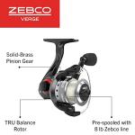 Zebco Verge Spinning Fishing Reel, Size 20 Reel, Right or Left-Hand Retrieve, Pre-Spooled with 8-Pound Zebco Fishing Line, All-Metal Gears, Black