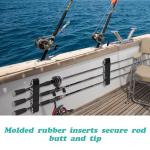 RunNico 2 pack Boating Vertical Fishing Rod Holders,Fishing Rod Holder,Boating Vertical Fishing Rod Rack for Storage,Fishing Pole Strap for Boat Deck