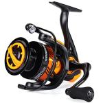 Sougayilang Fishing Reel, Ultralight Spinning Reel with Aluminum Spool, 5.2:1 High Speed Spinning Fishing Reel, 1000-6000 Series for Freshwater-Orange 4000