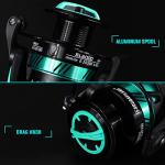 Sougayilang Fishing Reel, Ultralight Spinning Reel with Aluminum Spool, 5.2:1 High Speed Spinning Fishing Reel, 1000-6000 Series for Freshwater-Orange 4000