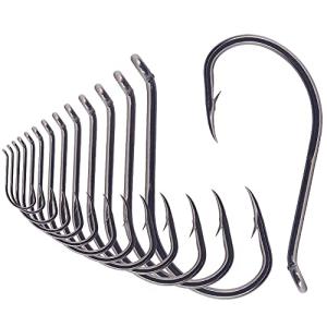 Octopus-Hook-Fishing-Beak-Circle-Hooks-Freshwater-Red-Black-100-50 Pack (2-Black, 3/0 50-Pack)