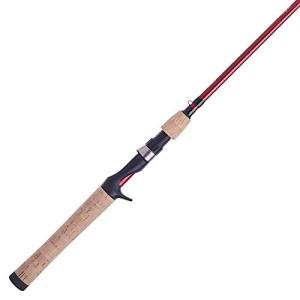 Berkley 5’6” Cherrywood HD Casting Rod, One Piece Spinning Rod, 8-17lb Line Rating, Medium Rod Power, Fast Action, 1/4-3/4 oz. Lure Rating, Red