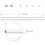 Tapestry Hanging Telescopic Rod 17-64 inch for Lightweight Aesthetic Tapestries Room Deco Scalable Wall Hanging Bar Banner Hanger Pole (White/Silver)