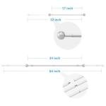 Tapestry Hanging Telescopic Rod 17-64 inch for Lightweight Aesthetic Tapestries Room Deco Scalable Wall Hanging Bar Banner Hanger Pole (White/Silver)