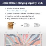 Tapestry Hanging Telescopic Rod 17-64 inch for Lightweight Aesthetic Tapestries Room Deco Scalable Wall Hanging Bar Banner Hanger Pole (White/Silver)
