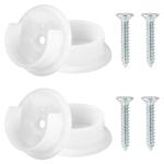 4pcs Closet Rod Holders, Plastic Tension Pole Bar Sockets for 1-3/8" Heavy Duty Wardrobe Tube Rail Support Bracket with Screws Fittings for Home Bathroom Shower Curtain Clothing Store (White)