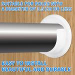 4pcs Closet Rod Holders, Plastic Tension Pole Bar Sockets for 1-3/8" Heavy Duty Wardrobe Tube Rail Support Bracket with Screws Fittings for Home Bathroom Shower Curtain Clothing Store (White)